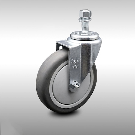 Service Caster 5 Inch SS Thermoplastic Rubber Wheel Swivel 12mm Threaded Stem Caster SCC SCC-SSTS20S514-TPRB-M1215